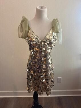 Gold Sequin Mini Dress